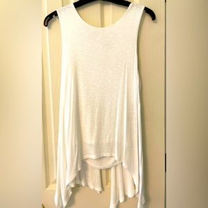 Guess women’s white draped tank top size small.